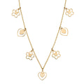 Elements Gold Heart and Flower Charm Necklace