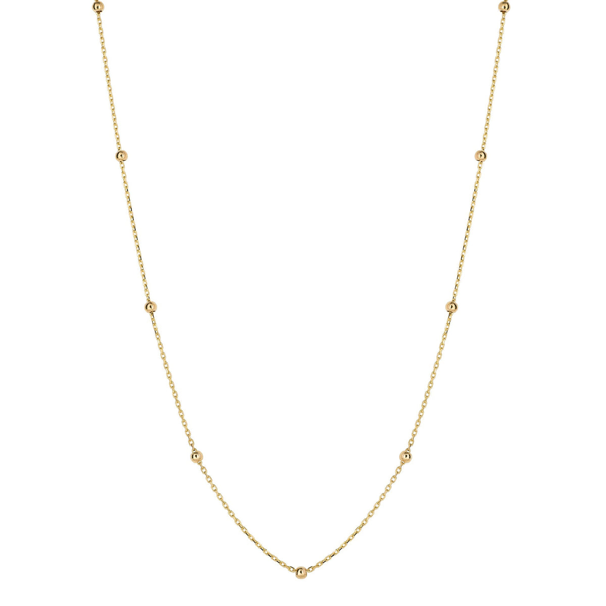 Elements Gold Fine Ball Station Chain Necklace