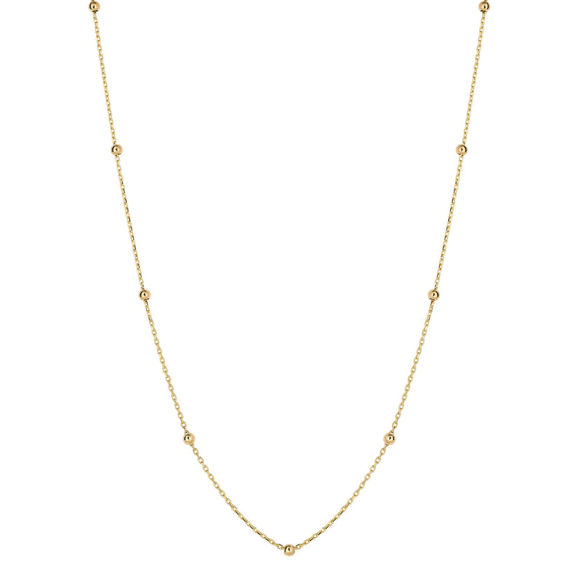 Elements Gold Fine Ball Station Chain Necklace