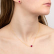 Elements Gold Princess Cut Necklace with Lab Created Precious Stones