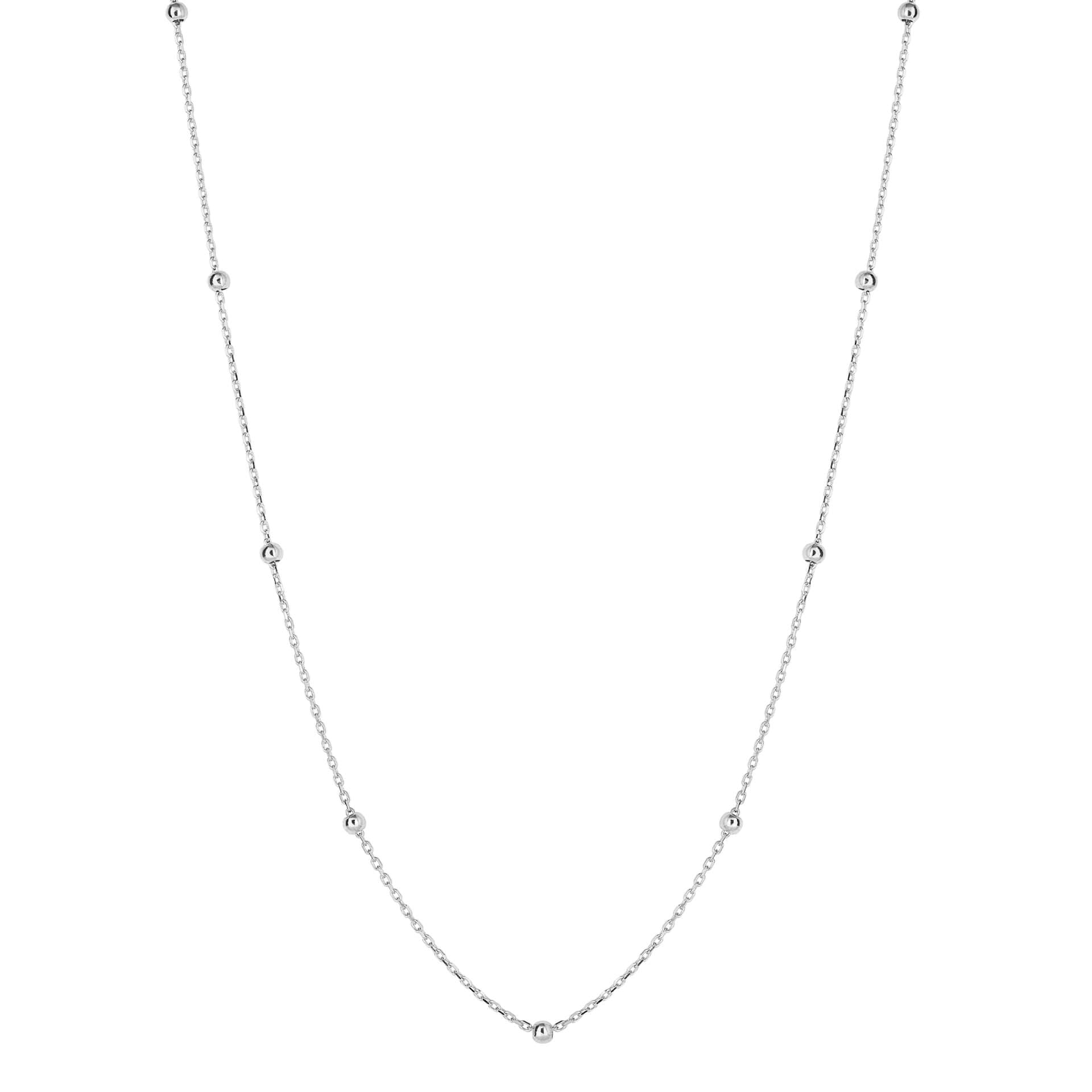 Elements Gold Fine Ball Station Chain Necklace