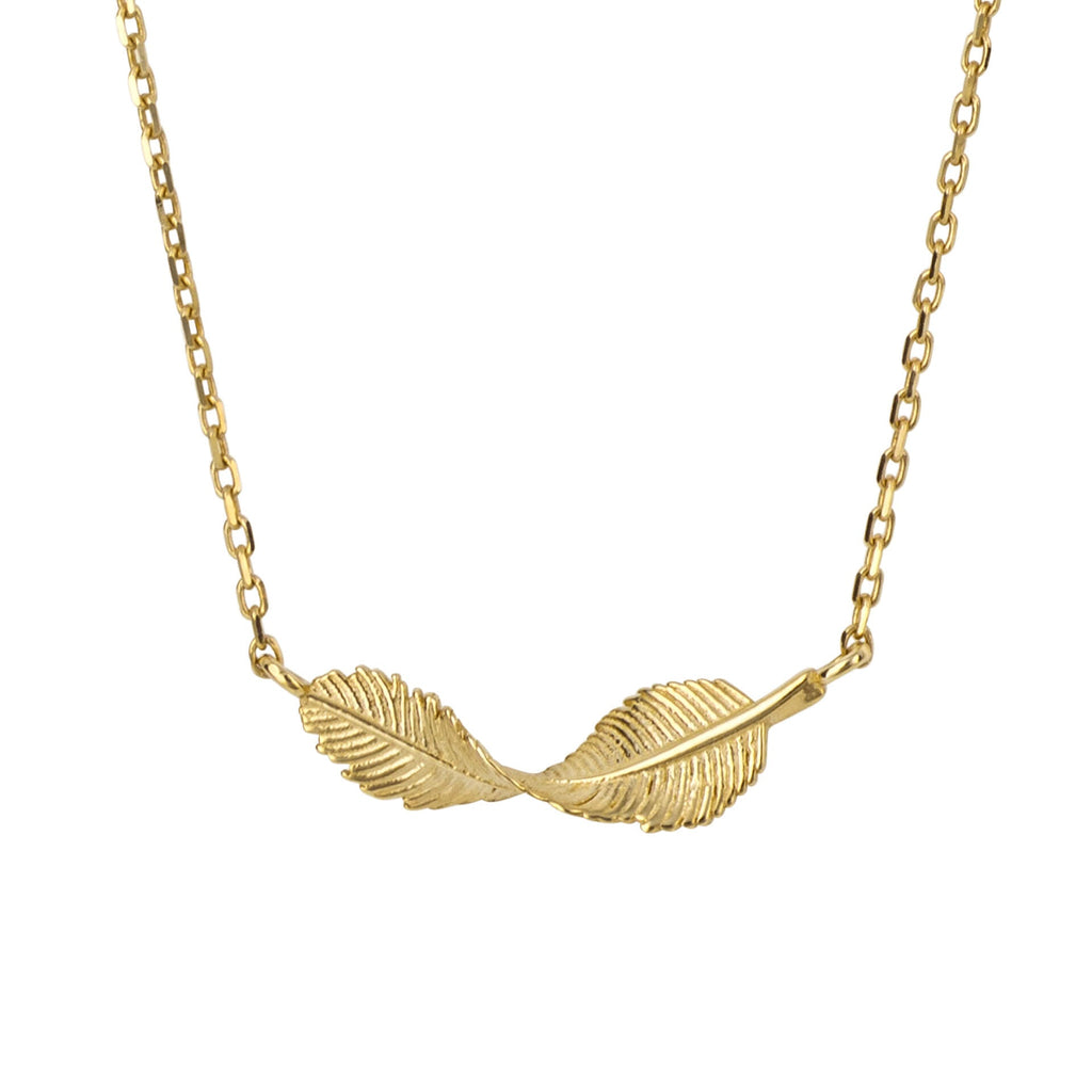 Elements Gold Twist Leaf Necklace