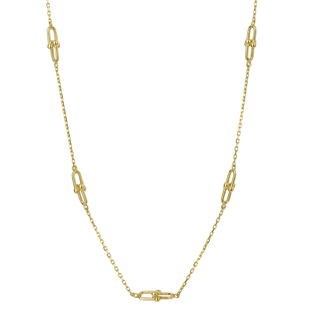 Elements Gold U Shape Link Station Necklace