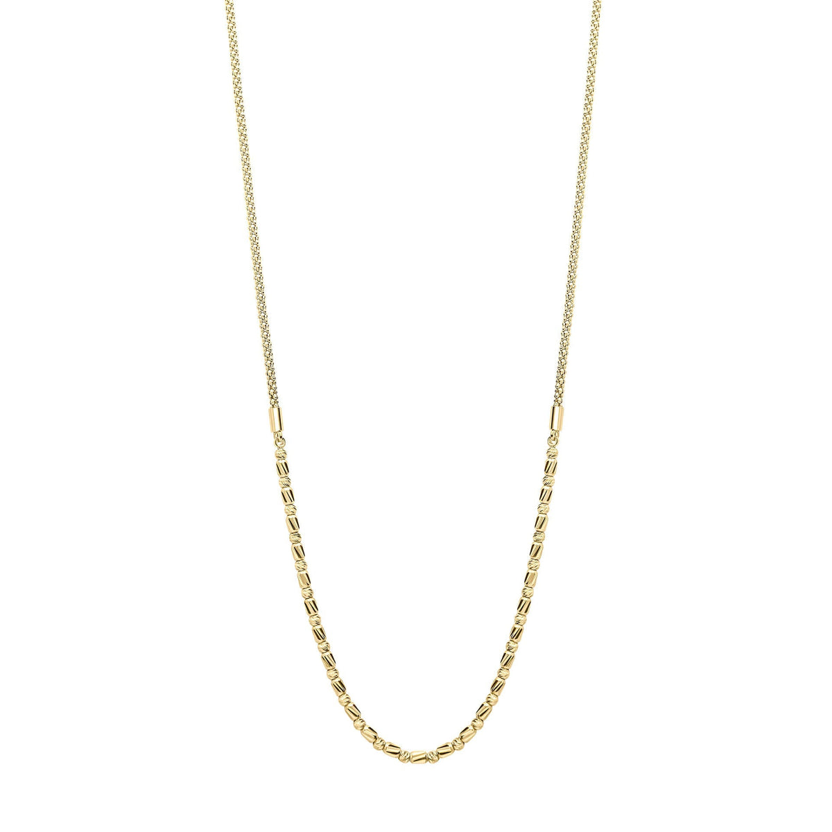 Elements Gold Diamond Cut Bead Bar Necklace