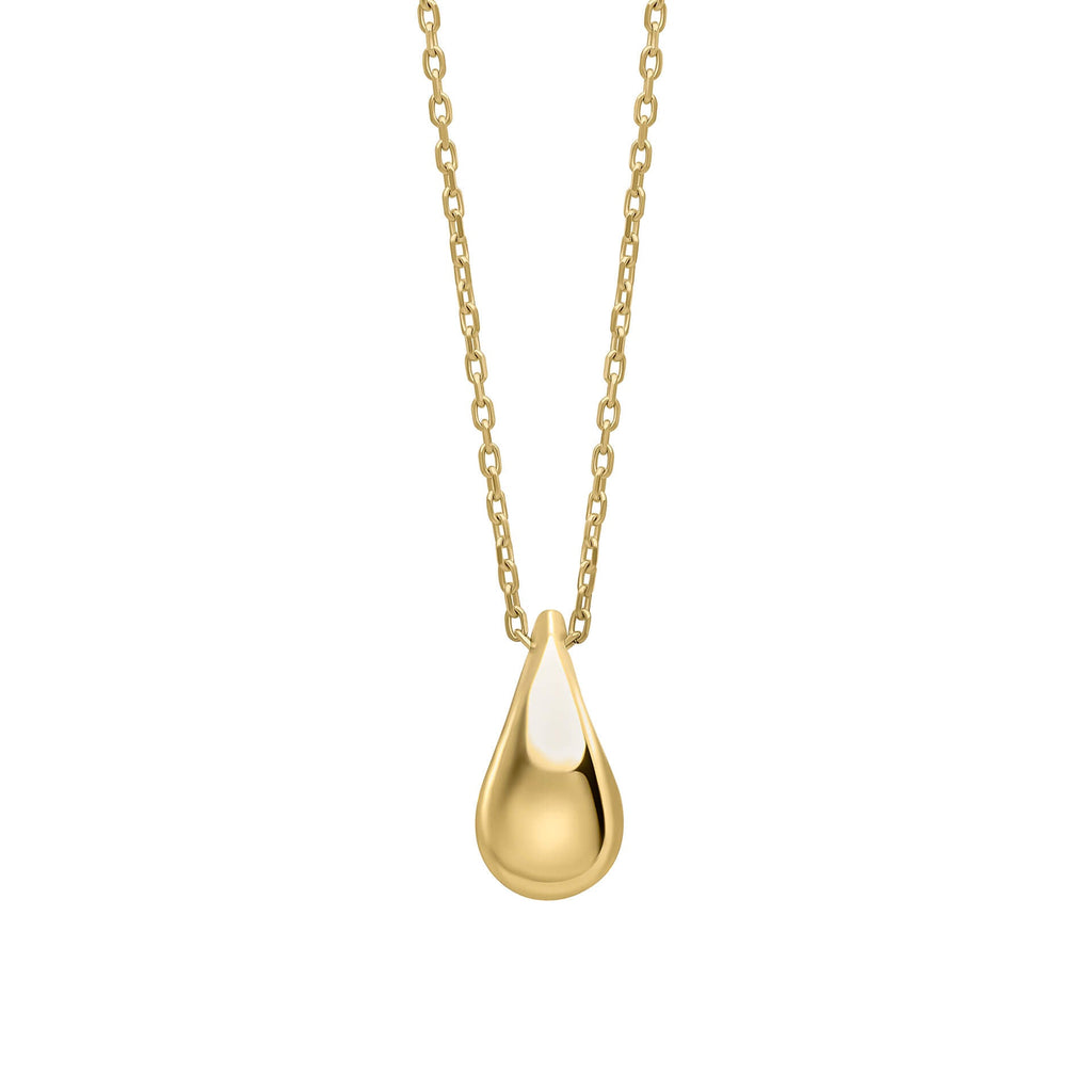 Elements Gold Plain Teardrop Necklace