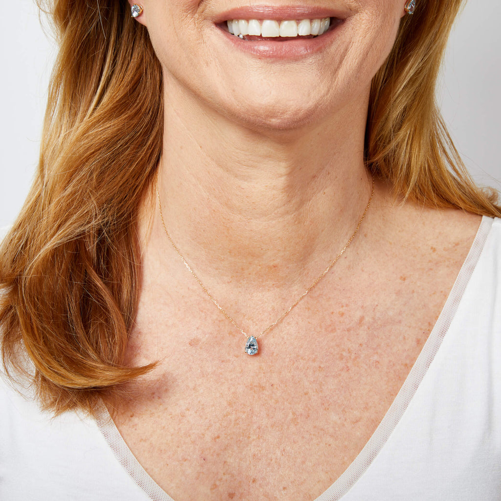 Elements Gold Pear Fancy Cut Topaz Necklace