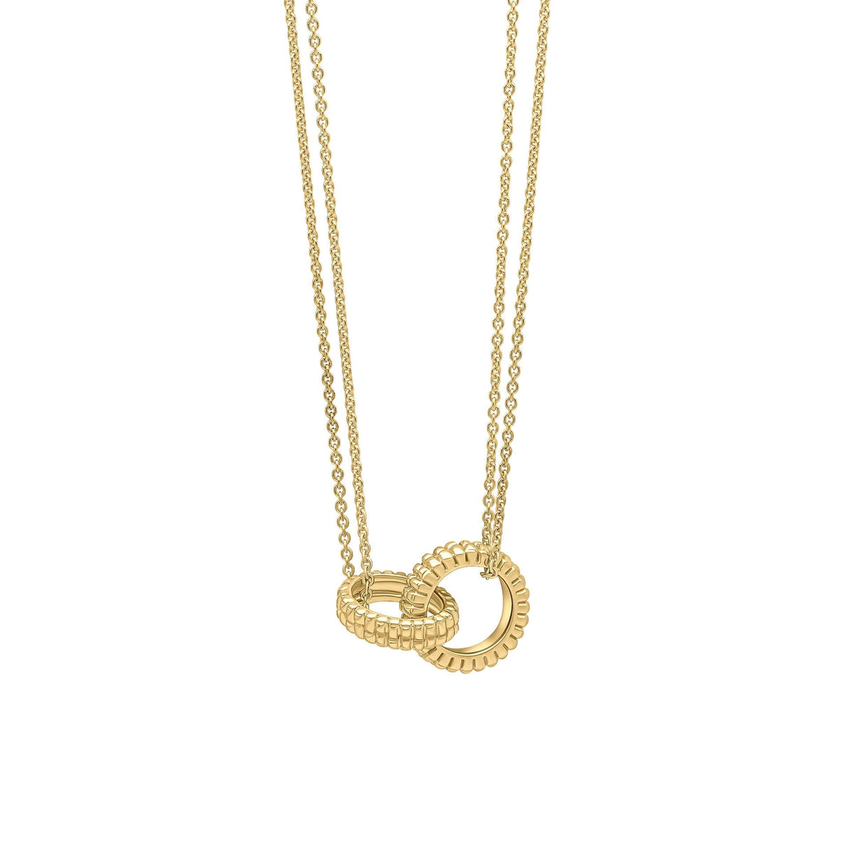 Elements Gold Ridged Texture Interlinking Necklace