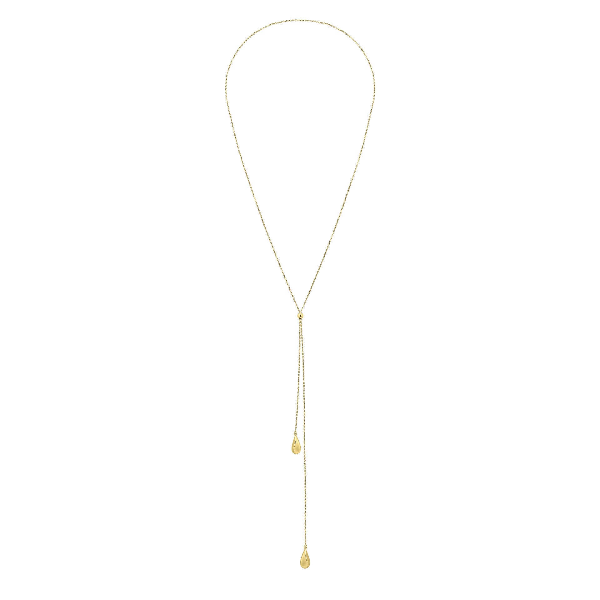 Elements Gold Organic Teardrop Lariat Necklace
