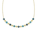 Elements Gold Ornate Blue Topaz Necklace