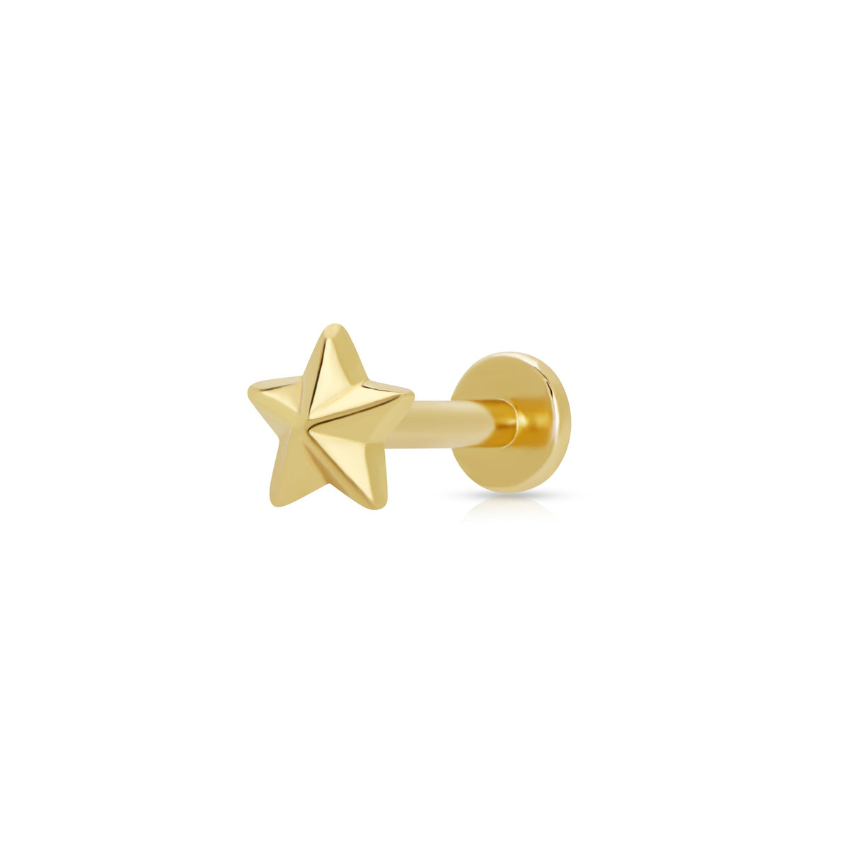 Faceted Star Single Flat Back Earring