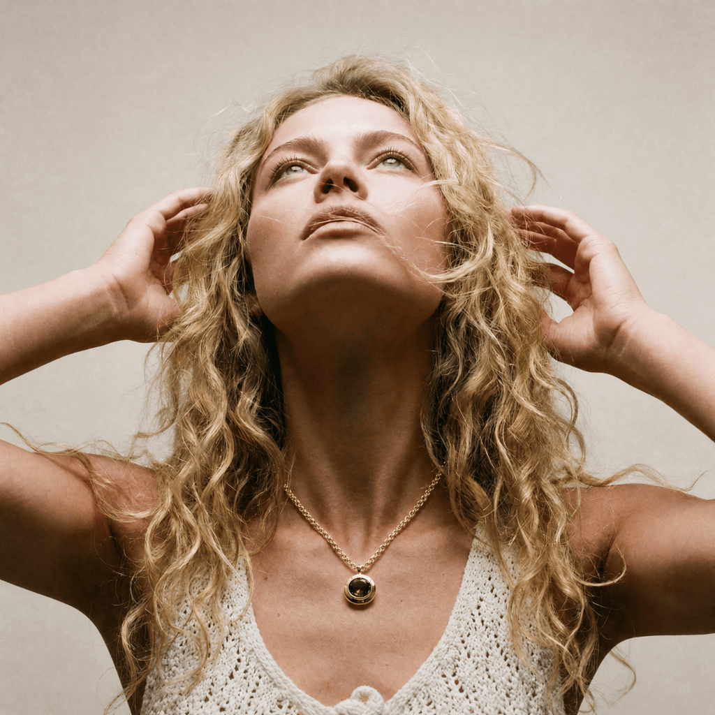 Gold Green Quartz Necklace - Margo