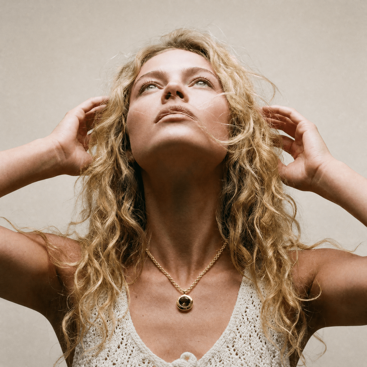 Gold Green Quartz Necklace - Margo