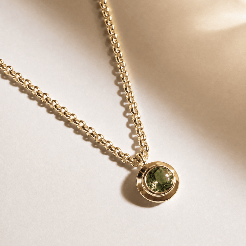Gold Green Quartz Necklace - Margo