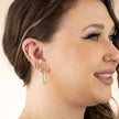 Helix Curve Sparkling Single Flat Back Earring