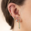 Helix Curve Sparkling Single Flat Back Earring