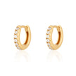 Huggie Earrings with Clear Stones