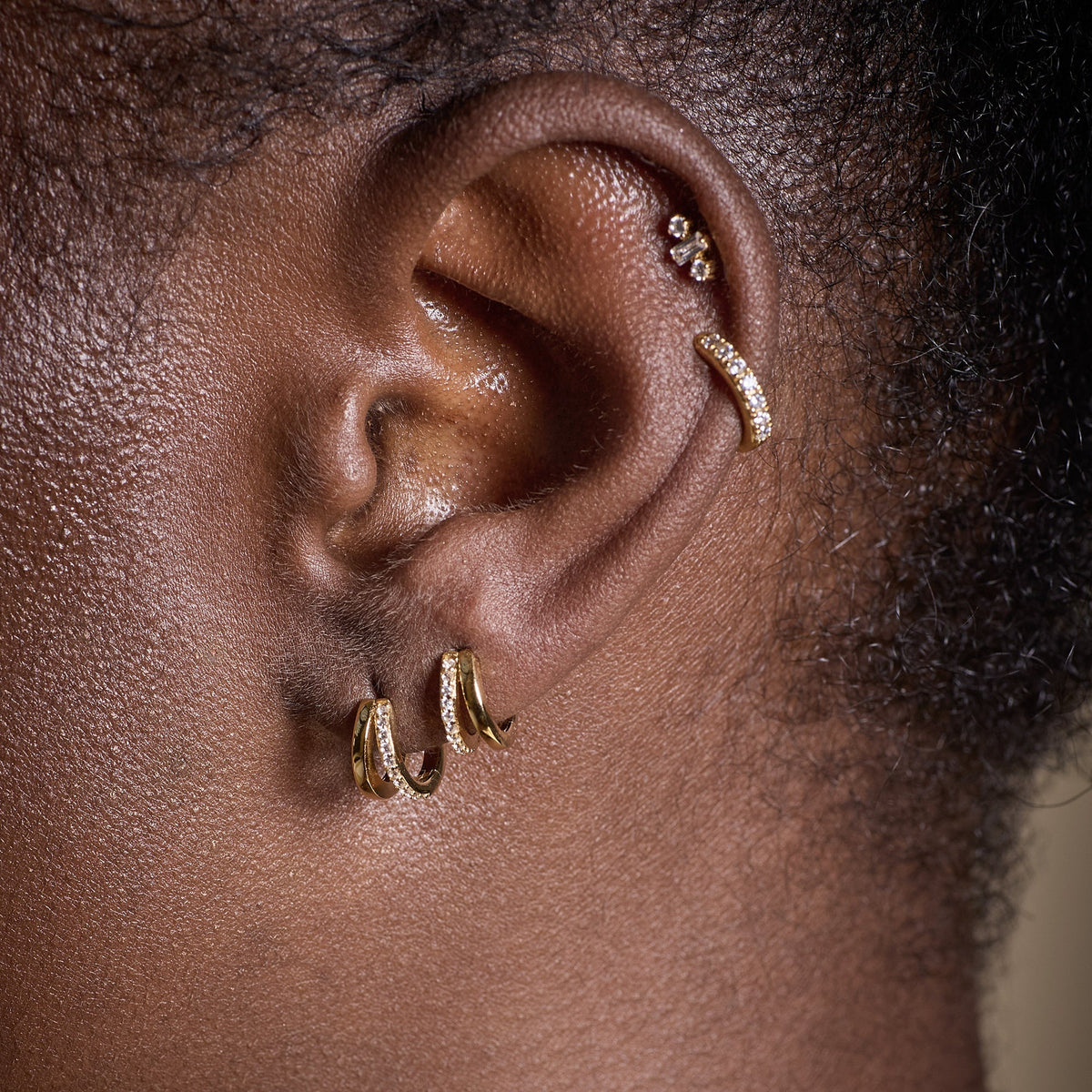 Illusion Split Mini Huggie Earrings