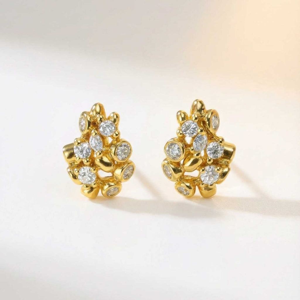Gold Lyra Stud Earrings
