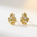 Gold Lyra Stud Earrings