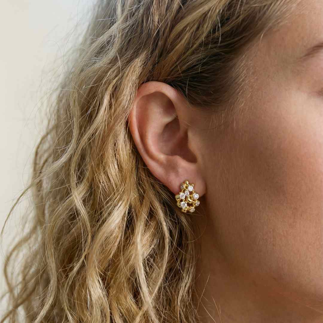 Silver Lyra Stud Earrings