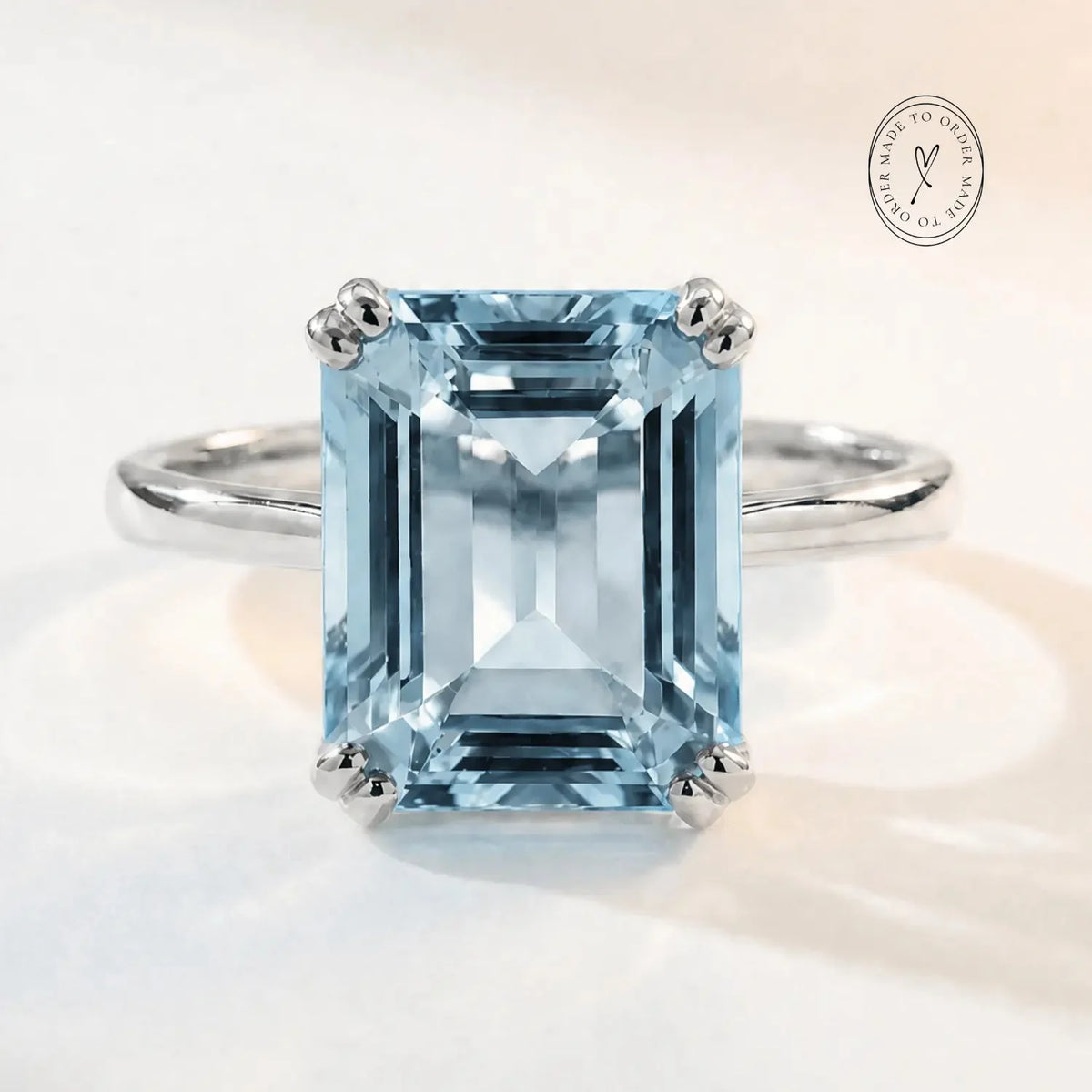 Gold or Silver Ocean Blue Topaz Ring - Bali