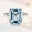 Gold or Silver Ocean Blue Topaz Ring - Bali
