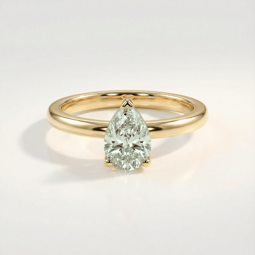 Gold or Silver Pear Amethyst Ring- Zinnia