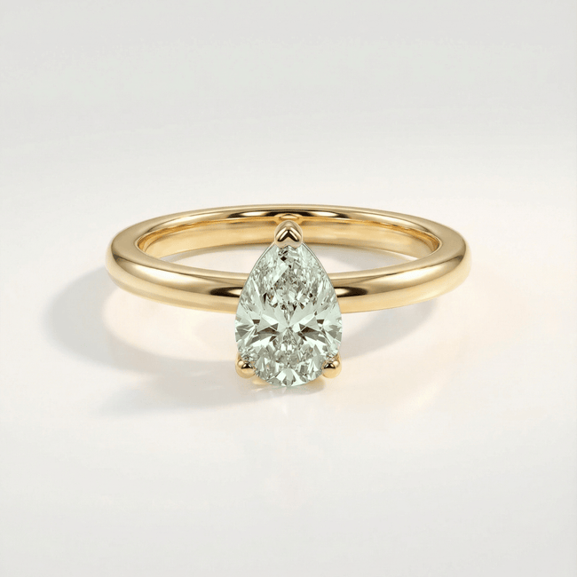 Gold or Silver Pear Amethyst Ring- Zinnia