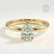 Gold or Silver Pear Amethyst Ring- Zinnia