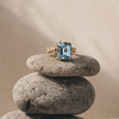 Gold or Silver Sky Blue Topaz Ring - Aurelia