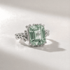 Gold or Silver Statement Green Quartz Ring - Giselle