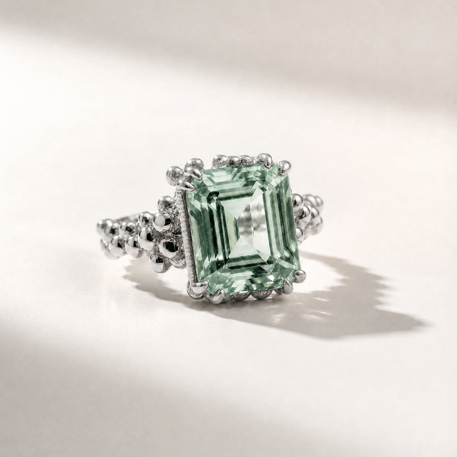 Gold or Silver Statement Green Quartz Ring - Giselle