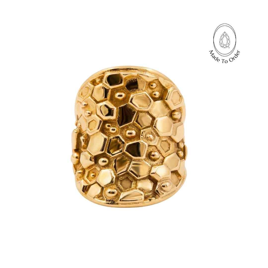 Gold or Silver Statement Saddle Ring - Hemera