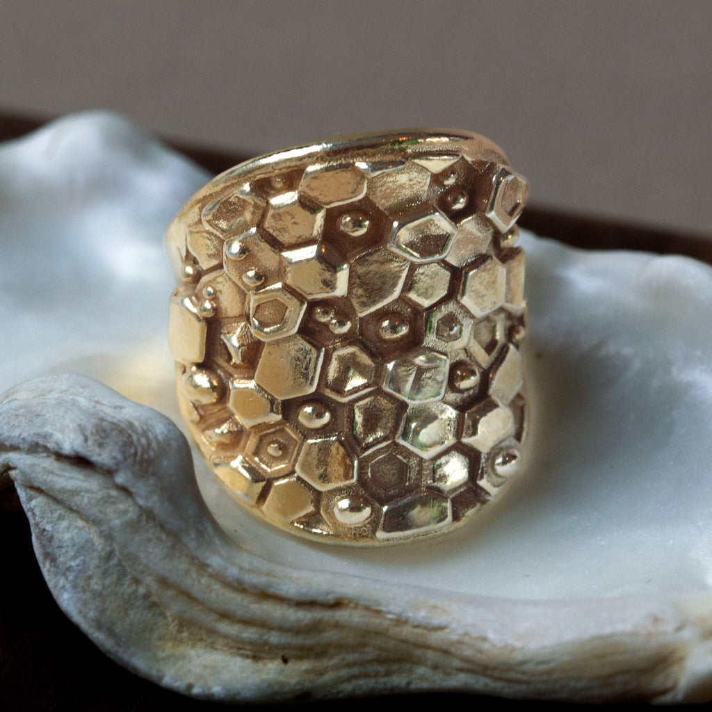 Gold or Silver Statement Saddle Ring - Hemera