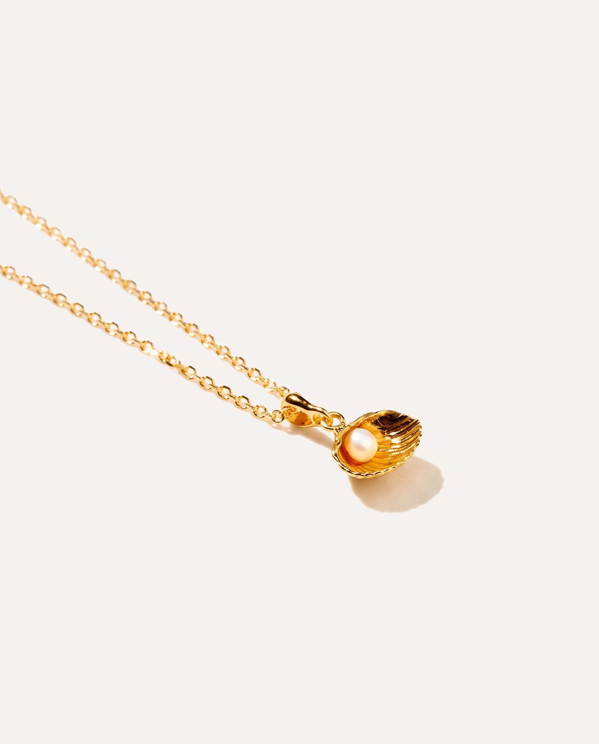 Gold Pearl Sea Shell Necklace