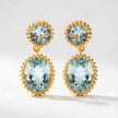 Boucles d'oreilles Aurélia en topaze bleue ciel et or