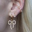 Sparkling Star Silver Huggie Earrings