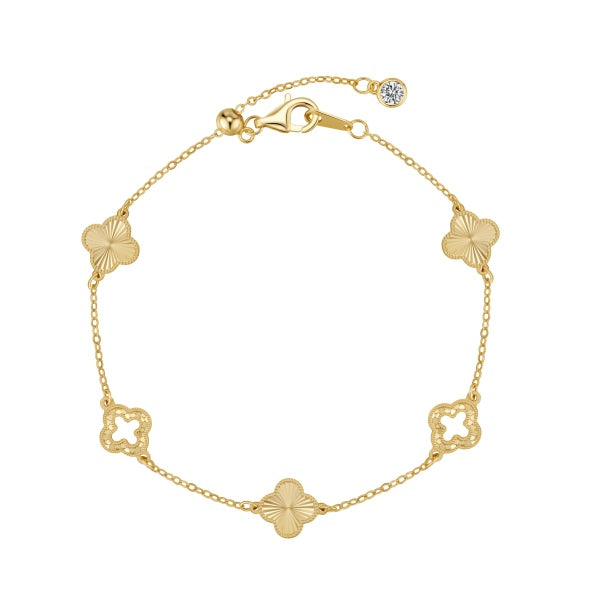 Gold clover cut out bracelet