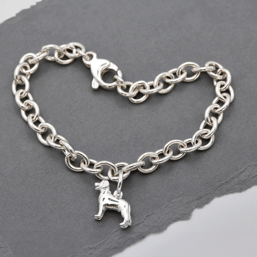 Golden Retriever Silver Dog Charm