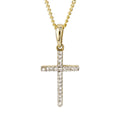 Elements Gold Cross Pendant with Diamond