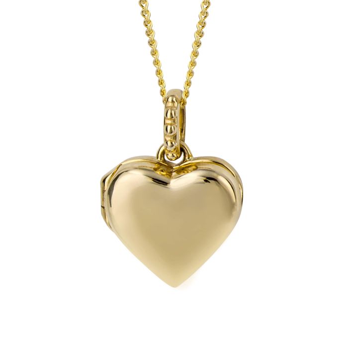 Elements Gold Stippled Bale Heart Locket