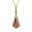 Elements Gold Trapeze Cut Garnet Pendant with Diamond