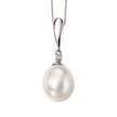 Elements Gold Freshwater Pearl and Diamond Drop Pendant
