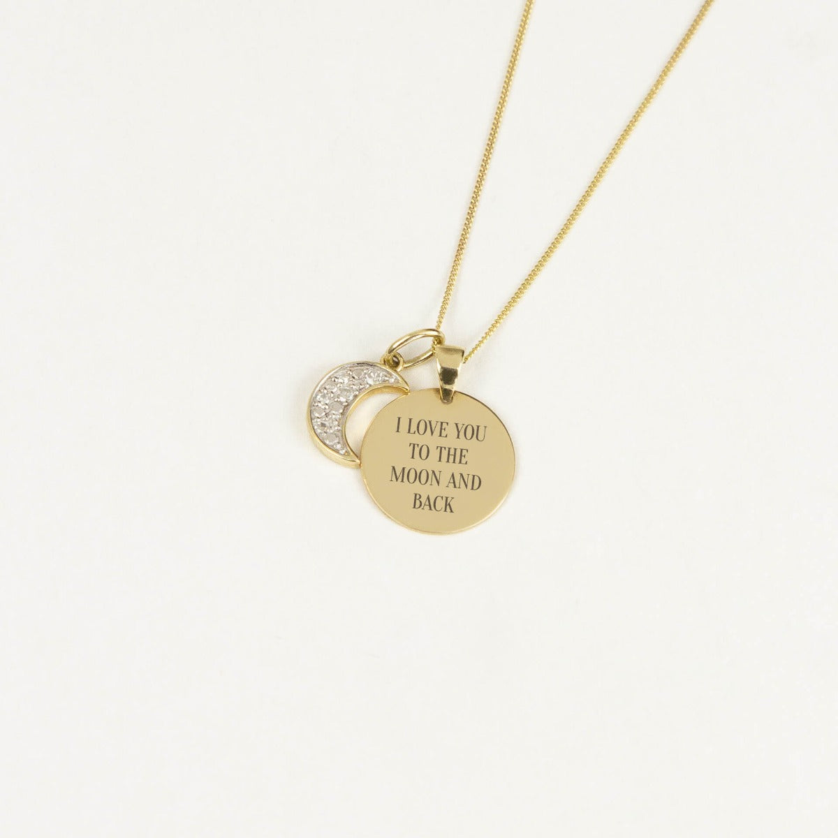 Elements Gold Moon Pendant with Diamonds