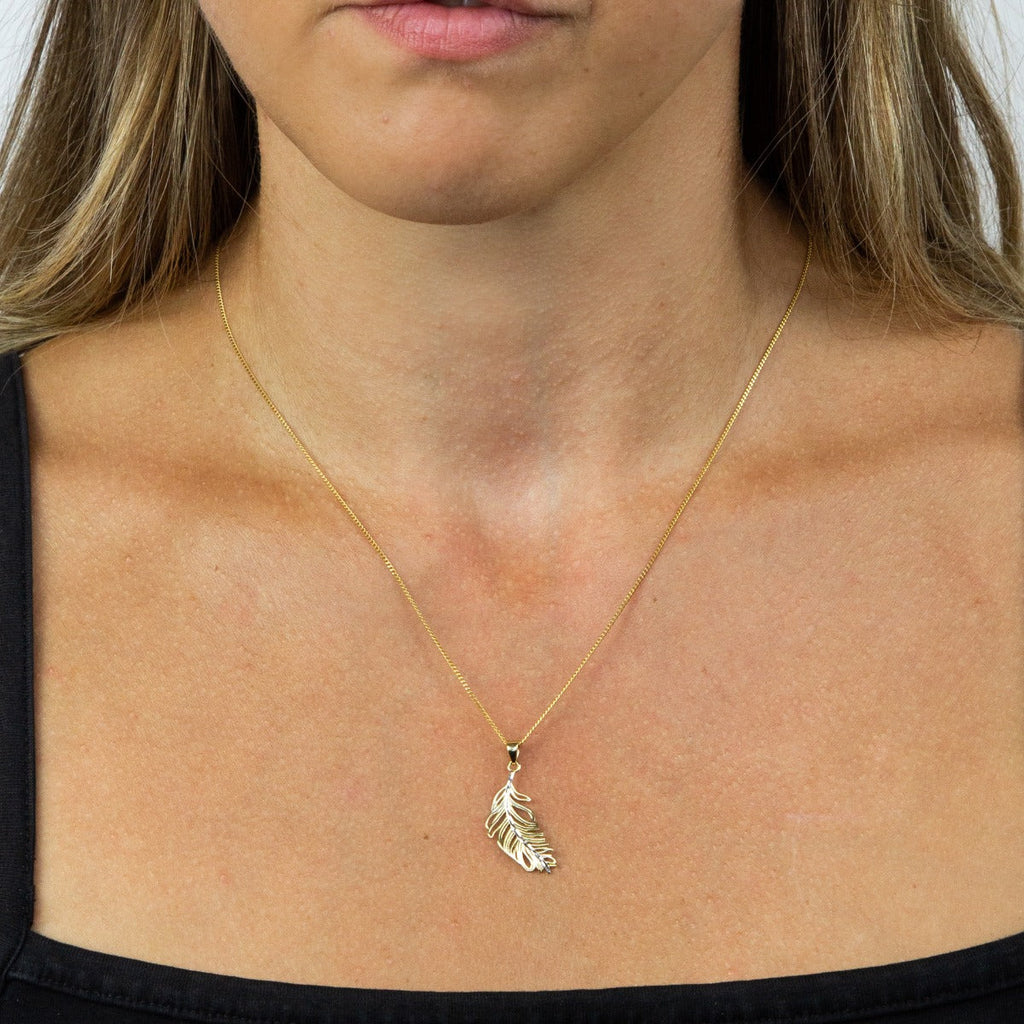 Elements Gold Feather Pendant