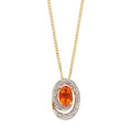 Elements Gold Fire Opal Swirl Pendant with Diamond