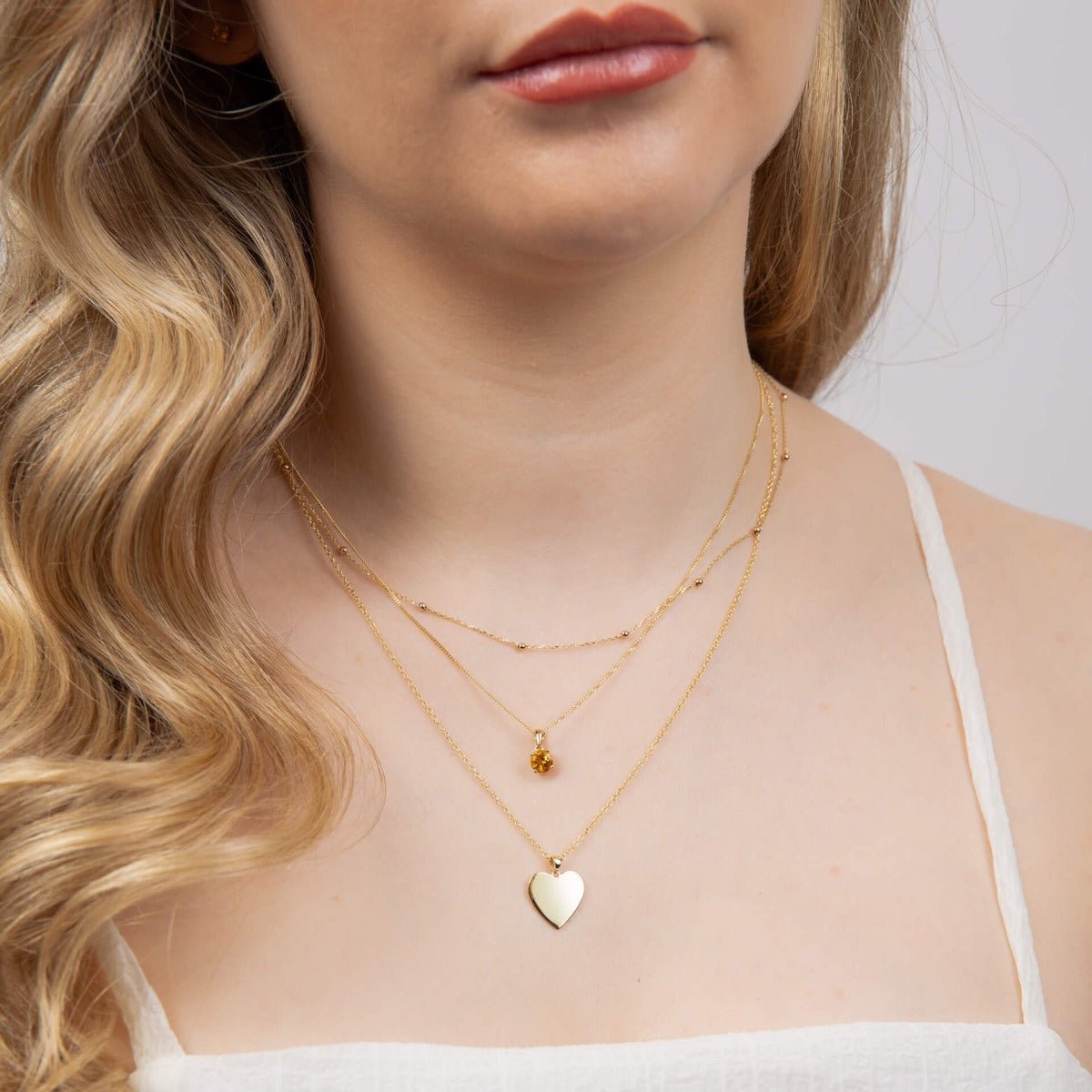 Elements Gold Fine Ball Station Chain Necklace