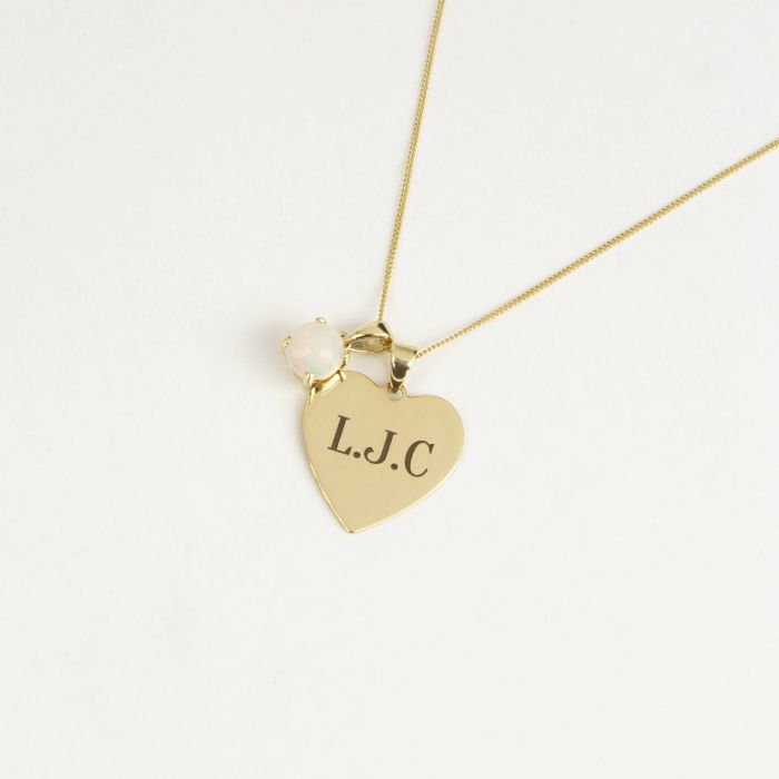 Elements Gold Heart Engravable Tag Pendant