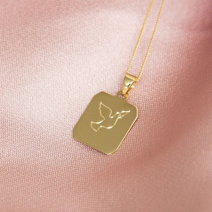 Elements Gold Rectangular Dog Tag Pendant