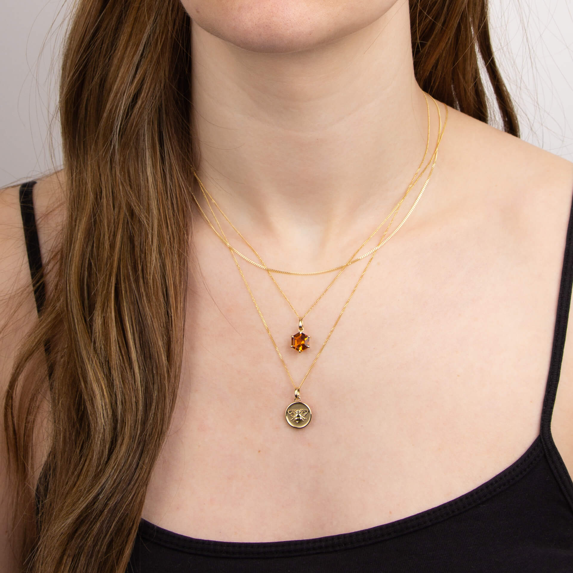 Elements Gold Bee Medallion Pendant